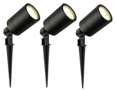 Produktbild von Ledvion 3er Set Gartenstrahler mit Erdspieß IP65 3W 2700K GU10 dimmbar