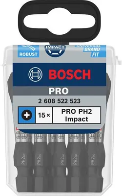 Obrázok produktu pre Bosch PRO Phillips rázový bit, 55 mm, 15 ks