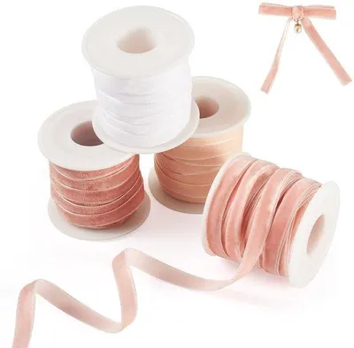 Produktbild von Samtband, 40 Meter - Einseitiges Samtband - Geschenkband - Dekoratives Band - 4 Farben - 9,5-10 mm breit