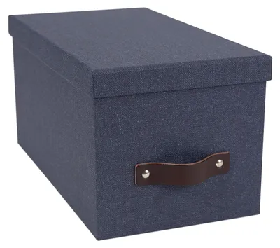 Medien-Aufbewahrungsbox, Blau, 29,6 x 16,5 x 5,9 cm, stapelbar