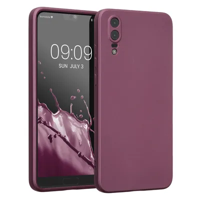 Produktbild von kwmobile Handyhülle kompatibel mit Huawei P20 Hülle - weiche Silikon Case metallisch schimmernd in Metallic Lavendel