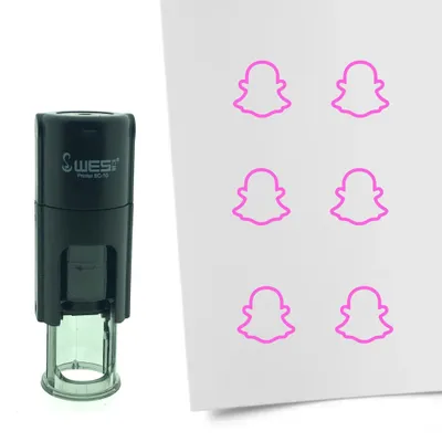 Produktbild von CombiCraft Selbstfärbender Stempel 'Snapchat Logo' in der Farbe Pink, Ø10mm