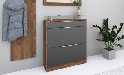 Produktbild von Schuhschrank "Oliva1" stehend, eiche-graphit
