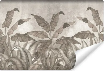 Produktbild von Muralo Selbstklebende Fototapete für Wohnzimmer BANANENBLÄTTER Pflanzen Beton Retro Br. 104cm x Hö. 70.5cm