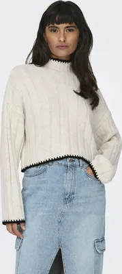 Image de Pull-over tricoté côtelé à manches longues et à épaules profondes | XL