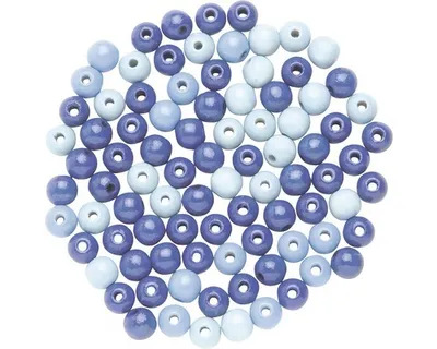 Produktbild von Holzperle blau-mix Ø 8mm 80 Stück
