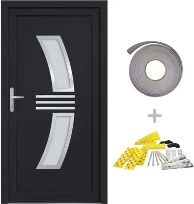 Immagine prodotto di vidaXL Porta d'ingresso antracite 88x200 cm PVC
