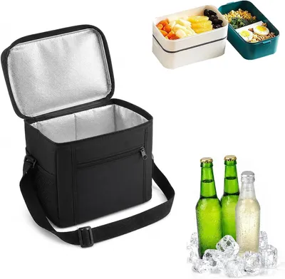 Imagen del producto de Bolsa enfriadora plegable, impermeable, de 10 litros, con dimensiones de 27 x 17 x 24 cm, ideal para excursiones de un día