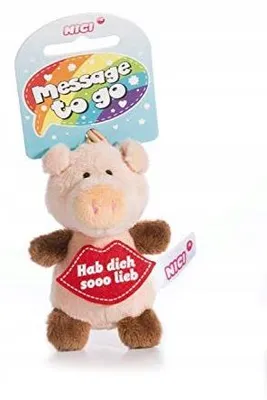 Obrázek produktu pro Nici 44868 Message to Go Loop 8cm Pig - Love you sooo much
