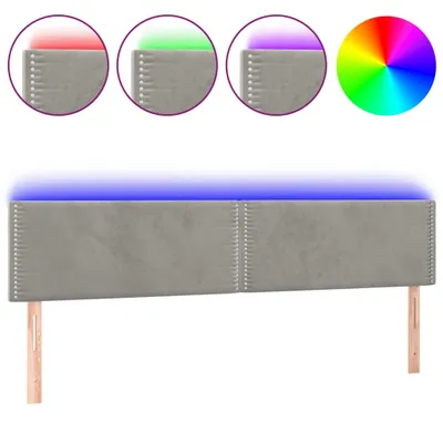 Obrázek produktu pro vidaXL LED čelo světle šedé 200x5x78/88 cm Velvet