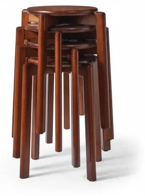 Produktbild von InAndOutdoorMatch - Runder Holzhocker - Braun - Stapelbar, KI-generiertes Bild