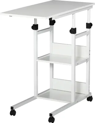 Produktbild von Beistelltisch für Sofa - Couchtisch - C-Form - Höhenverstellbar - 80 x 40 cm - Weiß