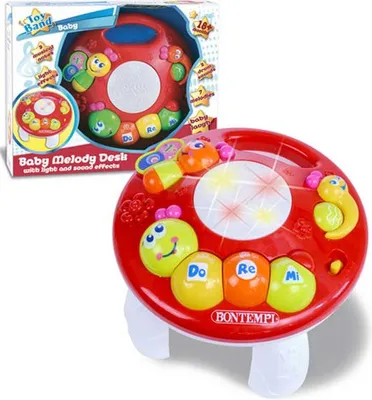 Produktbild von Bontempi Baby Musikschreibtisch interaktives Spielzeug rot 23 cm