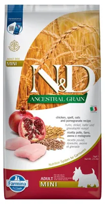 Produktbild von Farmina Pet Food CHICKEN & POMEGRANATE ADULT MINI, Adult, Klein (5-10 kg), Huhn, 2,5 kg