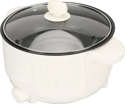 Zdjęcie produktu dla Elektryczny garnek do gotowania 800W Wielofunkcyjny, zapobiegający suchym oparzeniom Przenośna patelnia elektryczna do grillowania owsianki z makaronem Hotpot 20 cm Usta