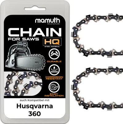 Immagine prodotto di 2 catene per motosega 40 cm 1,5 mm 0,325" 66 TG per Husqvarna 360