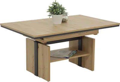 Produktbild von Couchtisch INGO | ausziehbar & höhenverstellbar | Holzwerkstoff Artisan Eiche/Anthrazit | B 110 - 150 x T 70 x H 53 - 72 cm | Lift