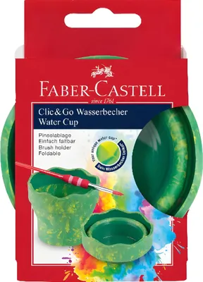 Image de FABER-CASTELL Gobelet à eau CLIC & GO vert marbré