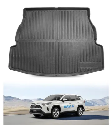 Immagine prodotto di Tappetino per il bagagliaio per Toyota RAV4 XA50, modelli dal 2019 al 2025, in TPE nero, con bordo rialzato, antiscivolo e impermeabile