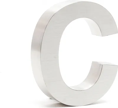 Obrázek produktu pro Domovní číslo Wiltec c domovní číslo z nerezové oceli stříbrné barvy v moderním 3D designu, výška 15 cm, písmo Arial, odolné proti korozi a povětrnostním vlivům, s montážním materiálem