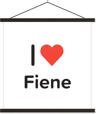 Produktbild von MuchoWow® Textilposter Ich liebe - Fiene - Mädchen 120x120 cm mit schwarzem Rahmen - Aufhängungsset