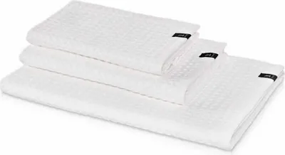 Produktbild von Möve Handtuch Piquée Uni Waffelpiquée Weiß 100% Baumwolle Frotteetuch Frottier saugstark Strapazierfähig und weich 40x70 cm Weiß