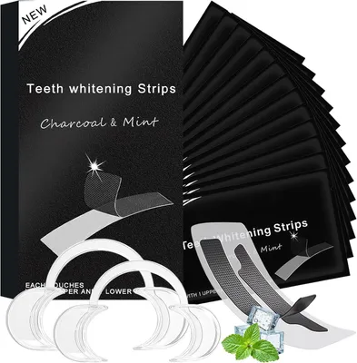 Produktbild von 28 stück Zahnaufhellungsstreifen,Zahnbleaching Strips, 14-Paar Bleaching Zähne White Zähne,Bleaching Teeth Whitening Strips, White Stripes Zähne