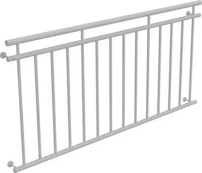 Produktbild von HAGO24 Französischer Balkon Fenstergitter Geländer Stahl Stabgeländer Weiß 184x90cm Julietbalustrade Scheinbalkon Vorstellbalkon Brüstungsgitter Austrittsbalkon
