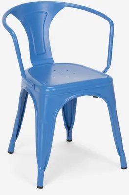 Immagine prodotto di Sedia in stile industriale con braccioli in acciaio per cucina e bar Steel Arm - Blu