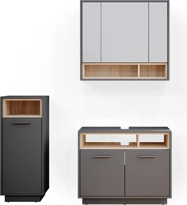 Produktbild von Badmöbel-Set Vicco Beatrice Anthrazit 3 Teile, Model 36291