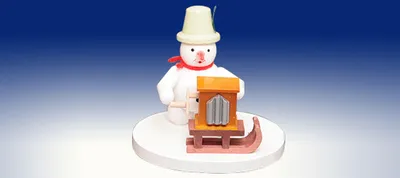 Produktbild von Schneemann Drehorgelspieler (8cm) von Zenker Volkskunst