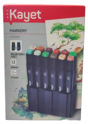 Produktbild von Kayet Doppelseitige Permanent Marker, 12 Farben, für Schule
