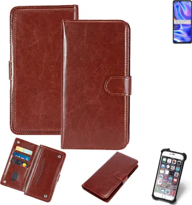 Produktbild von K-S-Trade 360° Hülle kompatibel mit Motorola Moto One 5G braun Kunstleder Case BookCase WalletCase Kunstlederederhülle Handyhülle, Rundumschutz