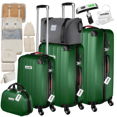 Produktbild von tectake® Hartschalenkoffer-Set Cleo 19-teilig, Hartschalen aus robustem ABS-Kunststoff