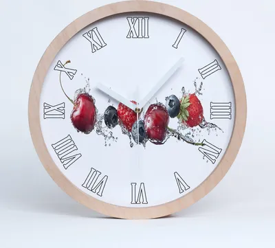 Produktbild von Holzuhr 20fi cm wanduhr - weiße Spitzen - Waldfrüchte