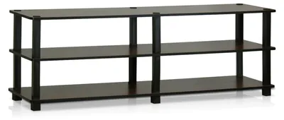 Productafbeelding van Furinno TV-meubel met 3 niveaus, hout, donkerbruin/zwart, 29,46 x 119,89 x 39,12