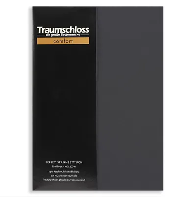 Produktbild von Traumschloss Comfort Jersey Spannbettlaken 90-100 x 200 cm anthrazit 100% Baumwolle