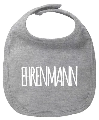 Produktbild von Huuraa Baby Lätzchen Ehrenmann Jugendwort Heather Grey Klettverschluss Baumwolle Latz Geschenkidee