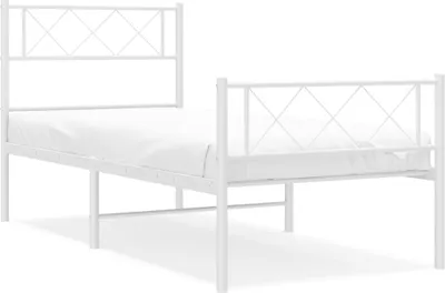 Produktbild von vidaXL Bettgestell mit Kopf- und Fußteil Metall Weiß 80x200 cm