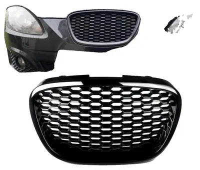 Immagine prodotto di Griglia anteriore paraurti, realizzata in plastica ABS, lunghezza 49,8 cm, larghezza 31,3 cm, altezza 8,4 cm, compatibile con Seat Leon MK2 dal 2006 al 2009