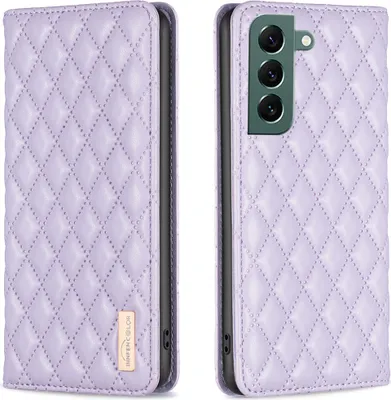 Obrázek produktu pro Kožené pouzdro na Samsung Galaxy S23+, Elegantní Flip Kožené Pouzdro s Kapsami na Karty a Stojánkem Fialová
