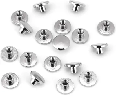 Produktbild von 20 Stück/Set Messing-Flachkopfmuttern-Nagelnietenschrauben Lederhandwerks-Reparaturzubehör (5 mm)
