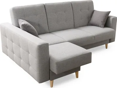 Produktbild von Robin Hilton Ecksofa mit Schlaffunktion Bettkasten 2 Kissen Sofa L-Form Schlafsofa Freistehende Eckcouch Schlafcouch Wohnzimmermöbel Wohnlandschaft