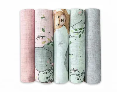 DOLCE SONNO Tetra-Stoffwindeln – 5 Stück – Bunte Windeln aus 100% Baumwolle – Spucktücher – Set 13