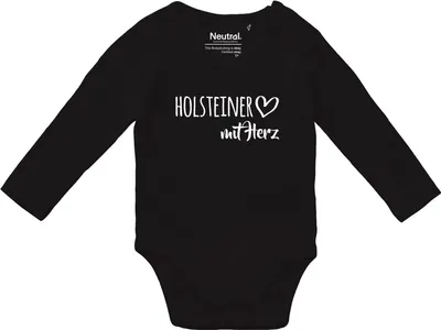 Produktbild von Huuraa Baby Body Holsteiner mit Herz 62 Black  Baumwolle Fairtrade Langarmbody Geschenkidee