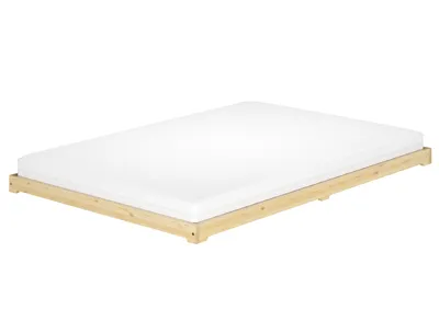 Produktbild von Futonbett Bodenbett extra niedriges Holzett 140x200 Kiefer lackiert Zubehör wählbar V-60.47K-14Rollrost und Matratze inkl.