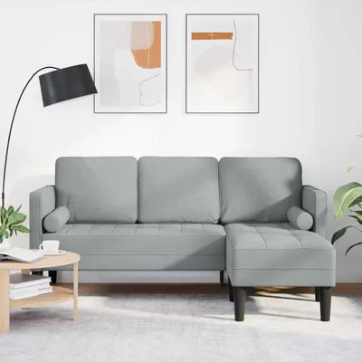 Produktbild von PUEAZU Sofa Set mit Kissen Hellgrau Polyester - Klassische Sofas &15305