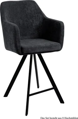 Produktbild von Thekenstuhl (8er-Set) Delilah 57x104x60 Schwarz/Anthrazit