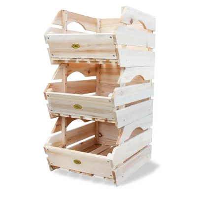Produktbild von Universal Stapelkiste Massivholz 3er Set