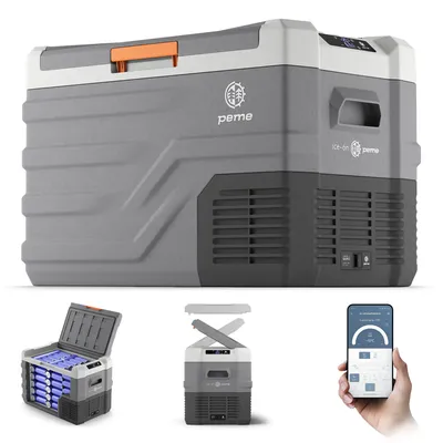 Produktbild von PEME Quest 40 Reisekühlschrank – 35,3L, Kompressor-Kühltechnik, -20°C bis +20°C, Bluetooth-Steuerung, 2 Stromsysteme, ECO-Modus, langlebig